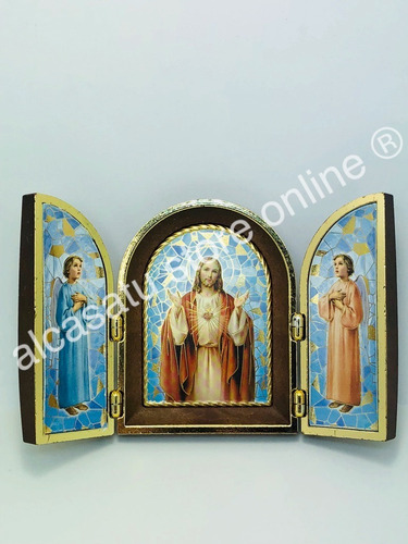 Cuadro Sagrado Corazon Jesus Y Angeles Cunero Souvenir Italy