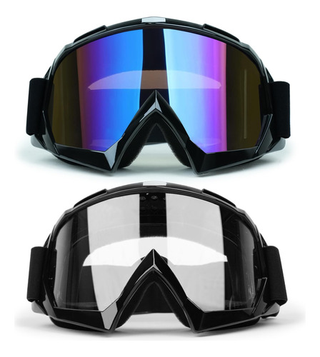 Goggles Motocross Para Cuatrimoto, Paquete De 2 Gafas Transp