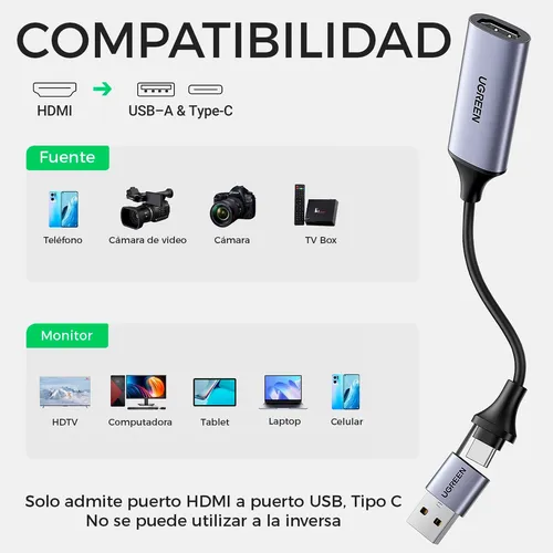 Capturadora de video externa Ugreen Ugreen Tarjeta Capturadora de