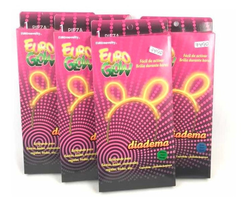 4 Diadema Neon Glow Luminosa Luz Orejas Orejita Raton Conejo