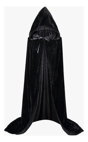 Disfraz Medieval De Bruja Con Capa De Terciopelo Y Capucha De Pleuche