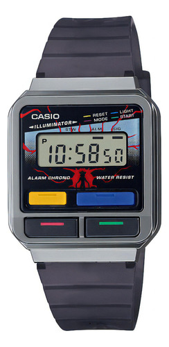 Reloj Casio A-120west Stranger Things Serie Limitada Unixes Color De La Malla Gris Oscuro Transparente