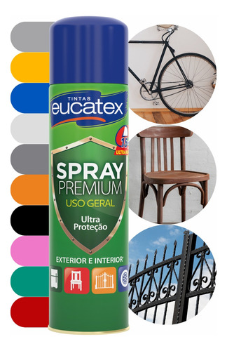 Tinta Spray Multi Uso Cores 400ml Eucatex