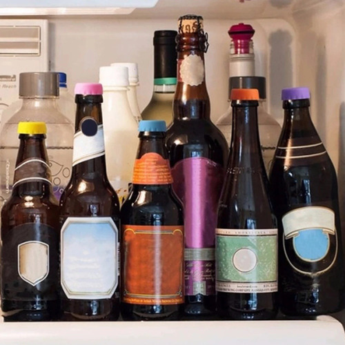 Juego De 6 Tapas De Botella De Silicona Reutilizables, Tapa