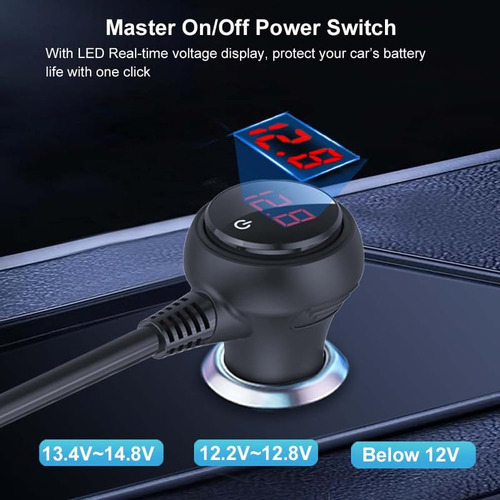 Divisor De Isqueiro De Carro Eugizmo 200w Com 3 Soquetes Com