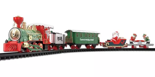 Natal Conjunto de Trem Elétrico Modelo de Trem Fuma& Luz& Som Incluindo Kit  de Trilhos de Trem Árvore de Natal Locomotiva A Vapor para Meninos Das