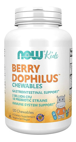 Probiotico Infantil Berry Dophilus 120 Cáps Mastigáveis Now