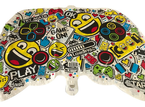 4 Globos Control Videojuegos Met 22in Crazy Emoji Epic Fiest