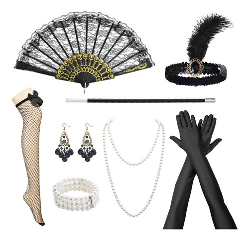 Juego De Accesorios De Gran Gatsby De 1920s Para Mujer, Diadema De Disfraz Con Flapper