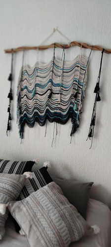 Tapiz Macramt Boho Chic Colgante Artesanal Estilo Bohemio