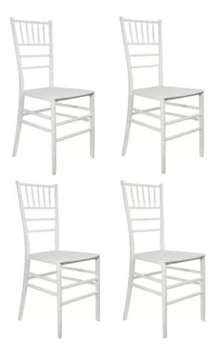 Sillas Tiffany Reforzadas Plasticas Eventos Pack 4  Color de la estructura de la silla Blanco