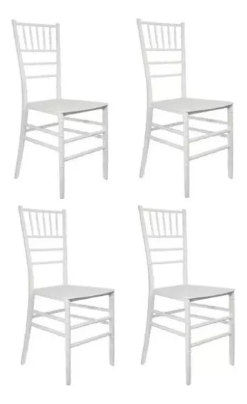 Sillas Tiffany Reforzadas Plasticas Eventos Pack 4 Color de la estructura de la silla Blanco