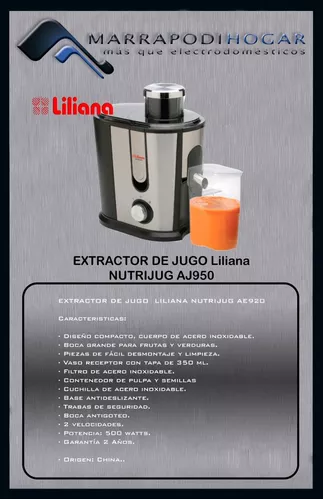 Extractor De Jugo Nutrijug  Liliana - Electrodomésticos para tu vida