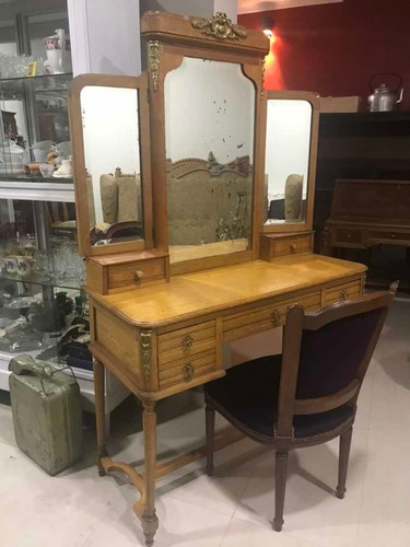 Antiguo Toilette De Roble (Usado)