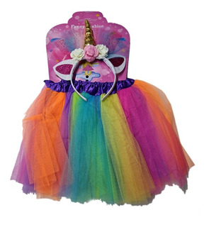 tutú arco iris lazo falda para niña diadema Sunowo Falda de tul multicolor para niña 