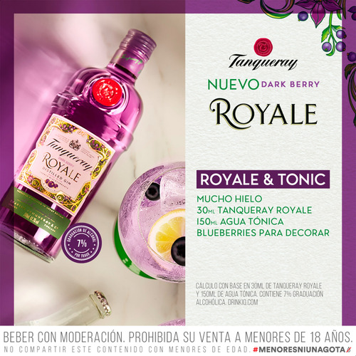 Gin Tanqueray Dark Berry Royale Caja X2 Botellas