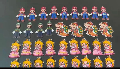 20 Llavero Personalizados Personajes Mayoreo Recuerdo Mario