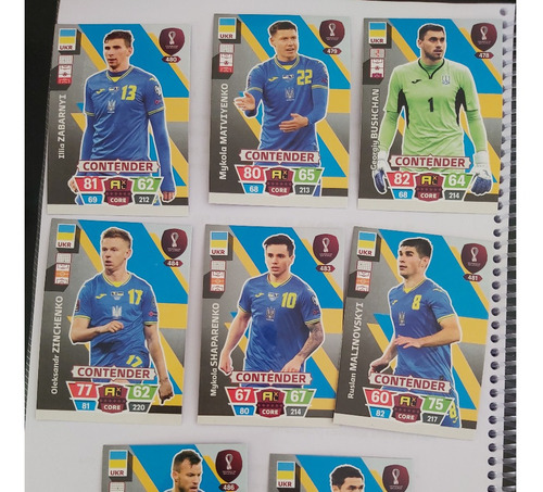 Lote X 8 Cartas De Ucrania Adrenalyn Qatar 2022