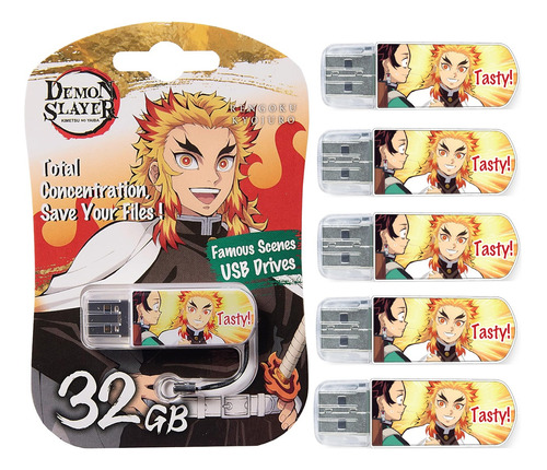 Pack C/5 Usb Verbatim 32gb Demon Slayer Rengoku Kyojuro