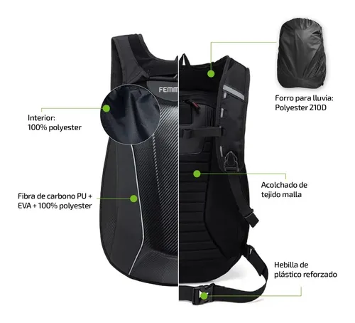 Mochila Porta Casco Impermeable Moto Kossok Thunder Storm