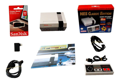 ¡¡¡ Nintendo Nes Classic Mini 64 Gb, Adaptador, Etc... !!!