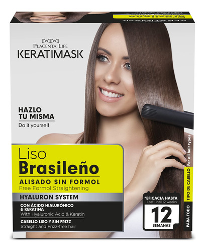 Placenta Life Keratimask - Kit De Alisado Brasileño Con Qu.