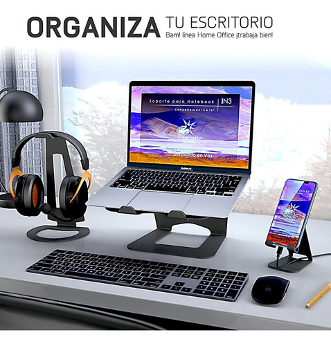 Soporte Auricular Bam A3 + Soporte Celular Bam B4 - Premium!