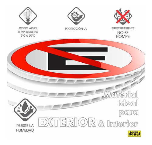 Letrero No Estacionarse 3d Redondo Aragonmx 30 Cm Diametro