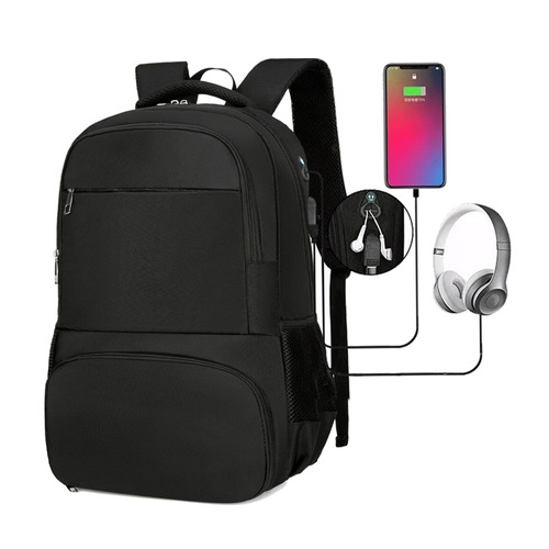 Mochila De Almuerzo Y Pícnic Usb Antirrobo Impermeable A Laptop 15,6in De Gran Capacidad, Adecuado Para Viajes De Ocio, Trabajo De Negocios, Senderi