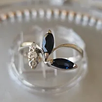 Comprar Anillo Oro Blanco 14k 2 Grs Diamantes Y Zafiros Talla 14 Amarillo 14