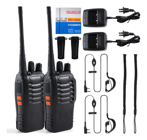 2 Radios Uhf Baofeng Bf-888s Con Auricular, Juego De 2 Manos