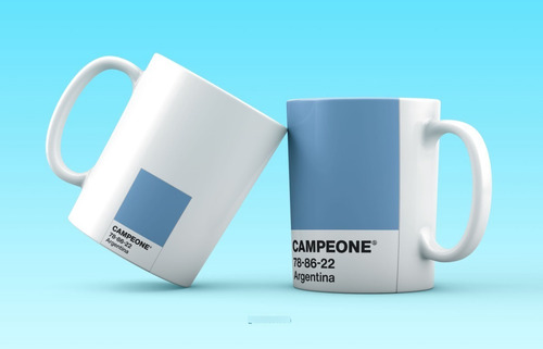 Imagen 1 de 2 de Taza Argentina Campeon Pantone Cerámica Premium