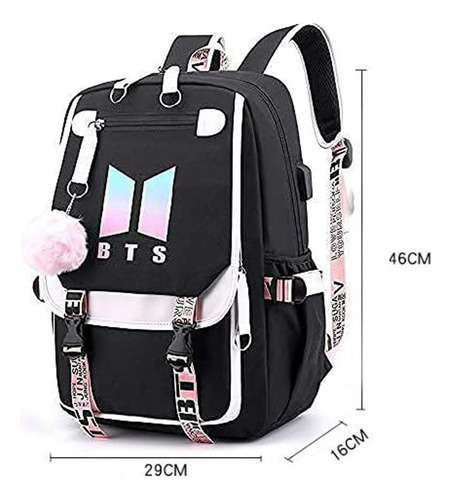 As Mochila Escolar Bts Con Lonchera Libreta Set De 4