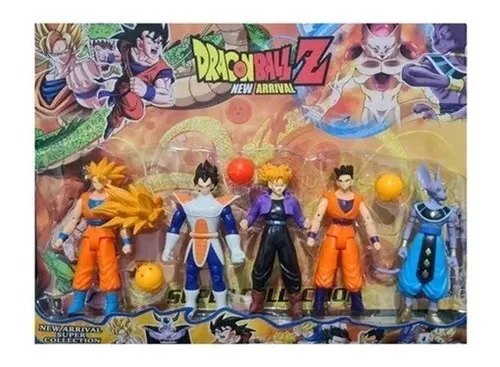 Cartela C/5 Bonecos Dragon Ball Z Goku Majin Boo Freeza Cell