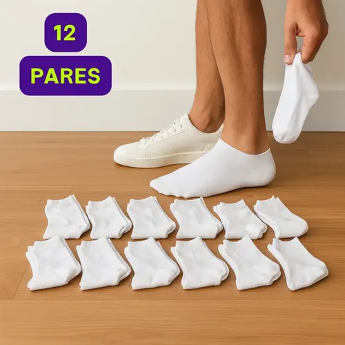 Kit 12 Pares Meia Soquete Cano Curto Unissex Adulto Premium