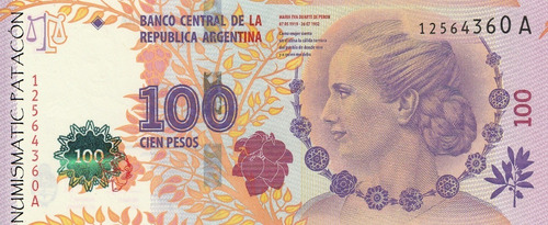 Billete 100 Pesos Evita Serie A - Sin Circular - Bot C001