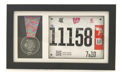 Quadro / Moldura Portamedalha - Foto E Medalha Horizontal