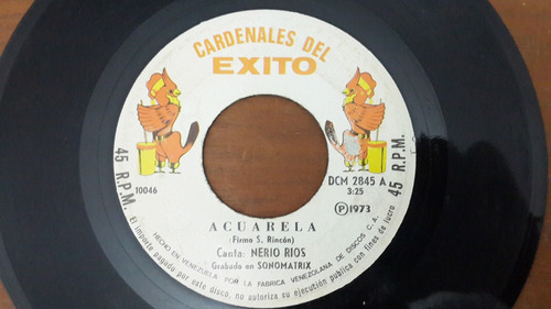 Disco Lp Cardenales Del Exito - Acuarela (1973) Gaita R20