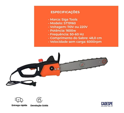 Moto Serra Elétrica St19160 1600w - Siga Tools