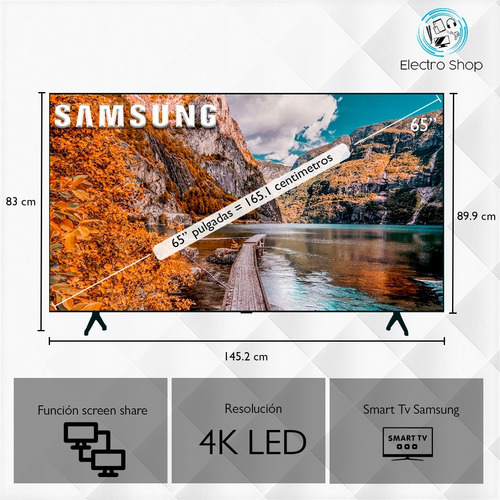 Smart TV de 65" Samsung Series 7 QN65TU700D con pantalla LED 4K - Excelente (Reacondicionado)