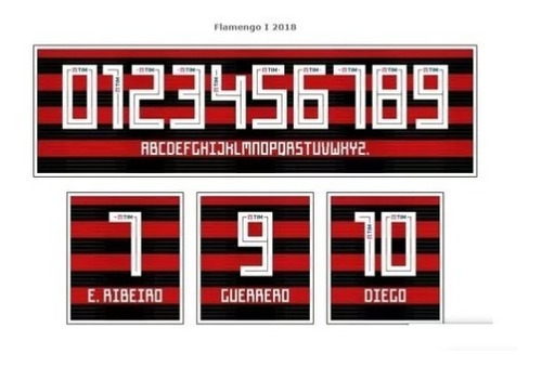 Fonte Camisa Flamengo 2019 2020 Letras E Números