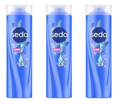  Shampoo Seda 325ml Anticaspa Hidratante Diário-kit C/3un