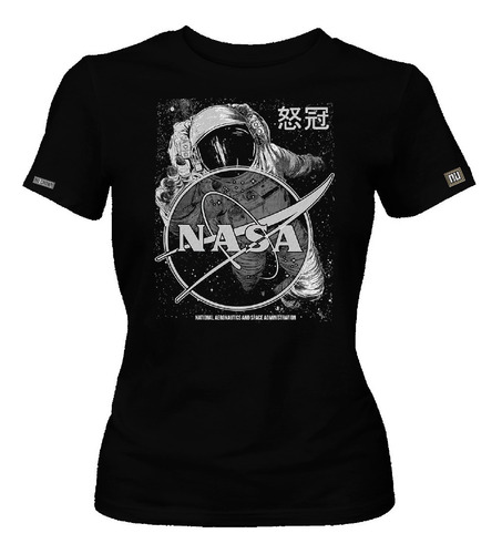 Camiseta Estampada Nasa Astronauta Luna Logo Mujer Edc 