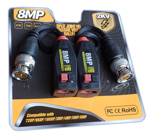 Video Balun 8mpx 10 Unidades