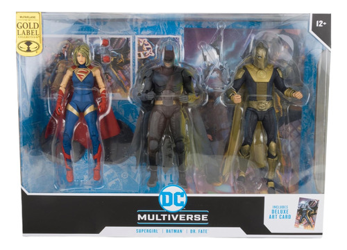 Mcfarlane 3 Pack Figuras Batman, Dr. Fate Y Supergirl 