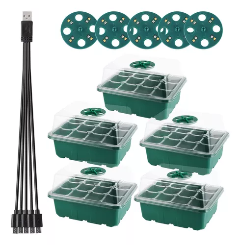 MIABU Germinador semillas almacigos con luz pack 5 bandejas