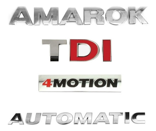 Imagem 1 de 6 de Kit Emblema Tampa Traseira Amarok + Tdi + 4motion Automatic