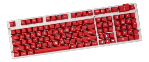 108 Keys Set Diy Custom Key Caps Letras Blancas Rojas