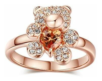 Imagen 1 de 3 de Anillo Teddy Bear Baño Oro 18k Valentine