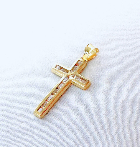 Dije En Forma De Cruz Sencilla Md 2.1 Cm De Oro 10k